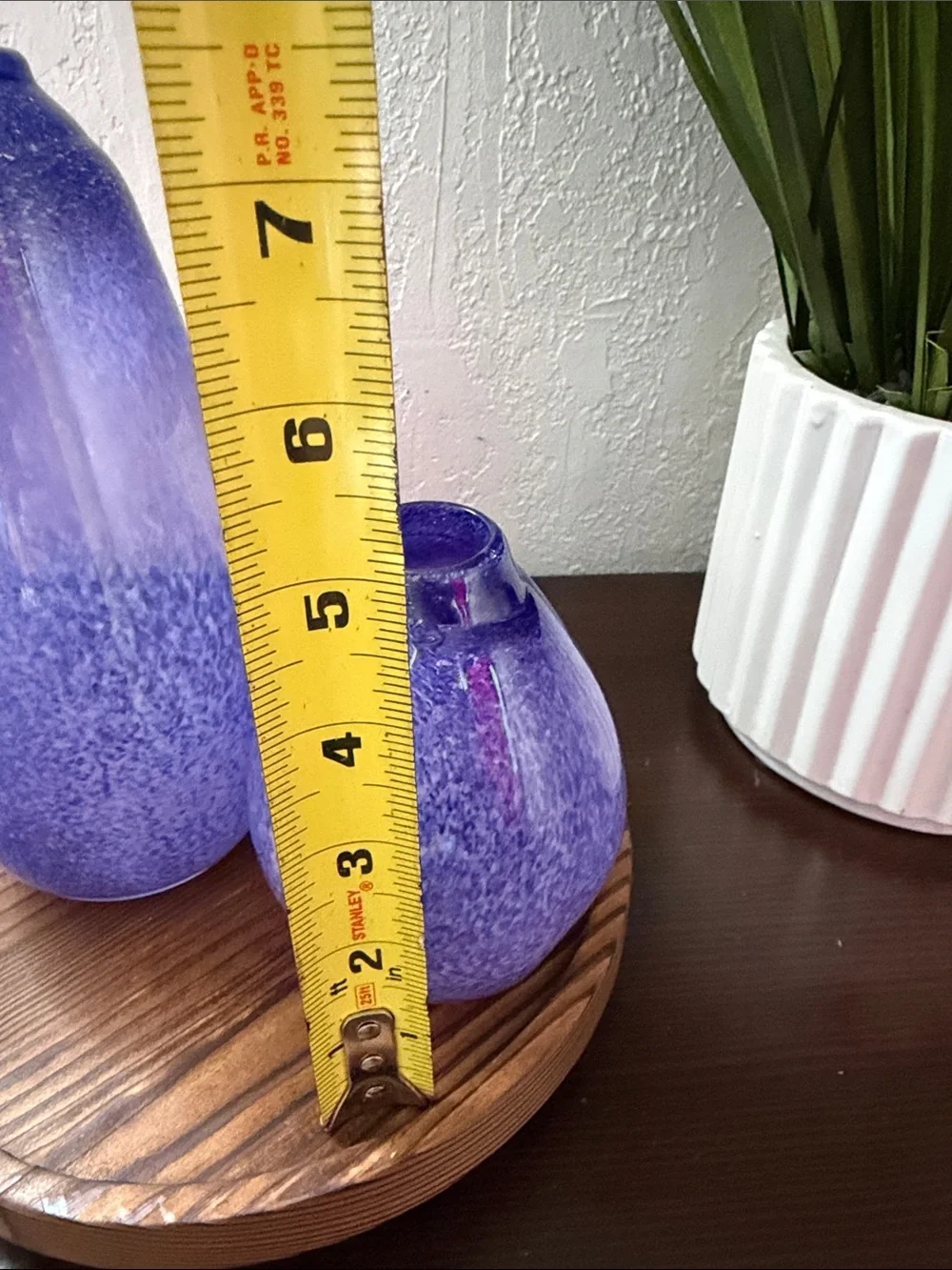 Handcrafted Purple Glass Vases - Set of 2